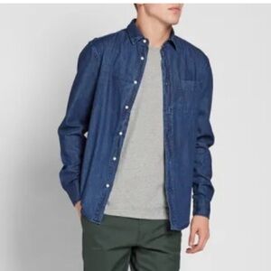 GANT Indigo Denim Button Down Shirt Size XL